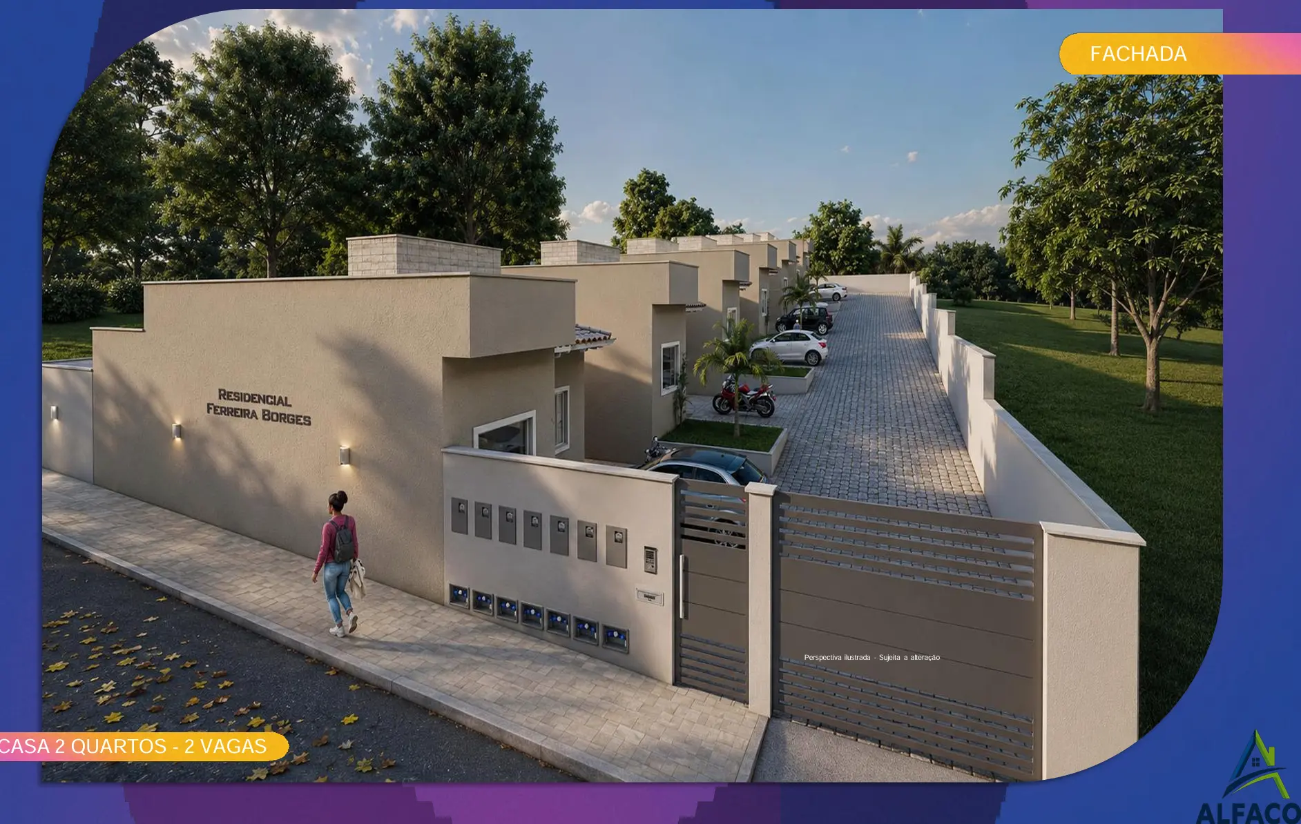 Fachada e portaria do Residencial Ferreira Borges